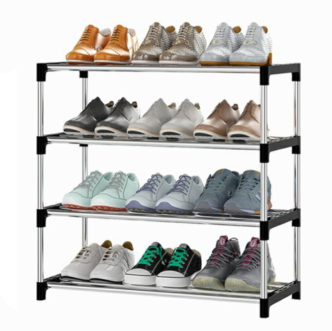 Полка стеллаж для обуви 4-х ярусная, разборная SHOE RACK 8828-4 (размер 60х30х55 см) Вместимость 12 пар - фото 1 - id-p186523166