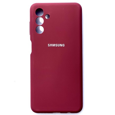Силиконовый чехол с микрофиброй Silicone Case бордовый для Samsung Galaxy A13 5G - фото 1 - id-p186523129