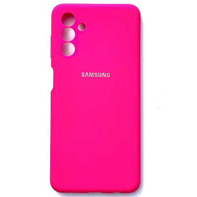 Силиконовый чехол с микрофиброй Silicone Case ярко-розовый для Samsung Galaxy A13 5G - фото 1 - id-p186523132