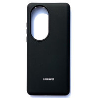 Силиконовый чехол с микрофиброй Silicone Case черный для Huawei P50 Pro