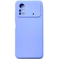 Силиконовый чехол с микрофиброй Silicone Case лавандовый для Xiaomi Poco X4 Pro