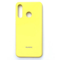 Силиконовый чехол с микрофиброй Silicone Case желтый для Huawei P30 Lite