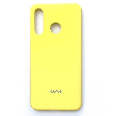 Силиконовый чехол с микрофиброй Silicone Case желтый для Huawei P30 Lite - фото 1 - id-p186523149