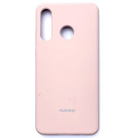 Силиконовый чехол с микрофиброй Silicone Case светло-розовый для Huawei P30 Lite