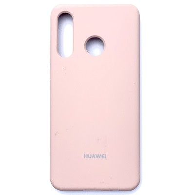 Силиконовый чехол с микрофиброй Silicone Case светло-розовый для Huawei P30 Lite - фото 1 - id-p186523150