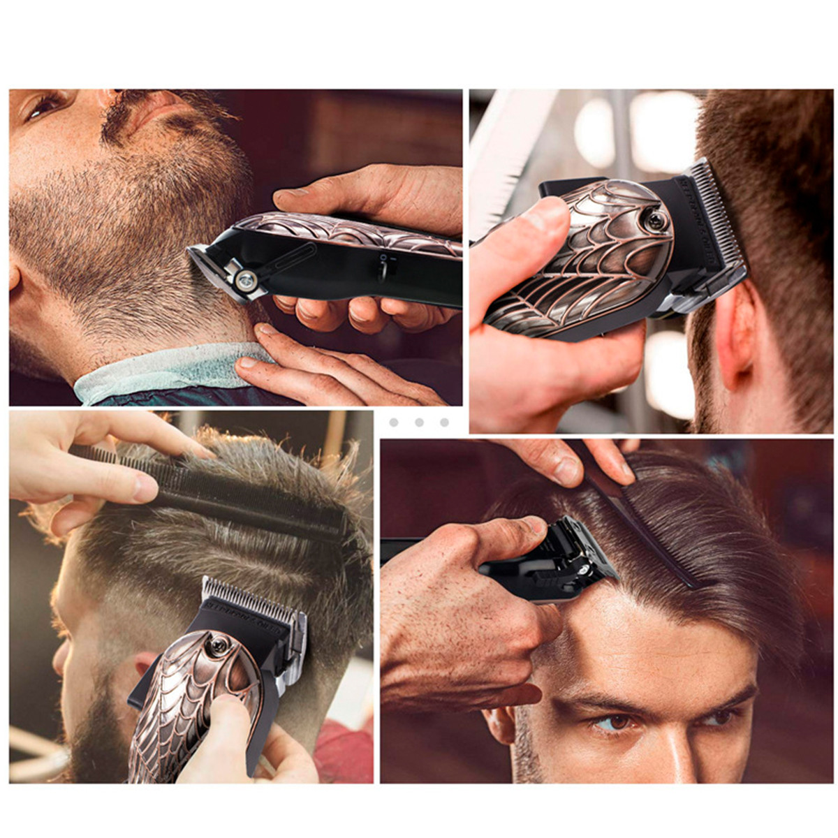 Машинка для стрижки волос, бритья бороды/усов Hair Clipper Geemy GM-6632 "SKULL". Аккумулятор высокой ёмкости - фото 4 - id-p186523563