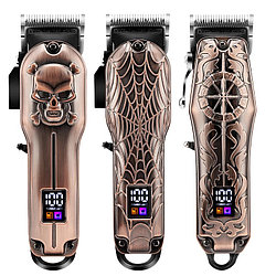 Машинка для стрижки волос, бритья бороды/усов Hair Clipper Geemy GM-6632 "SKULL". Аккумулятор высокой ёмкости