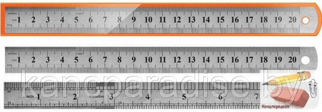 Линейка 20 см. Attache, металлическая измерительная, арт.514966