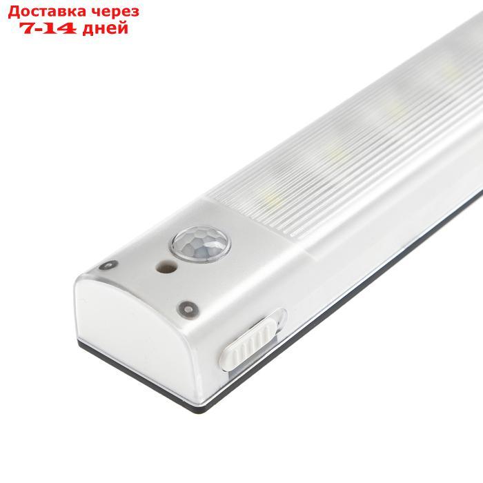 Светильник светодиодный с датчиком движения, 5 LED, 2 Вт, от батареек 3*AAA, 6500К, белый - фото 2 - id-p186414722