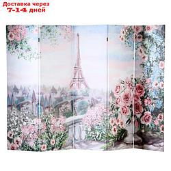 Ширма "Картина маслом. Розы и Париж", 250 × 160 см