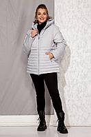 Женская осенняя серая большого размера куртка Beautiful&Free 4086 серый 48р.