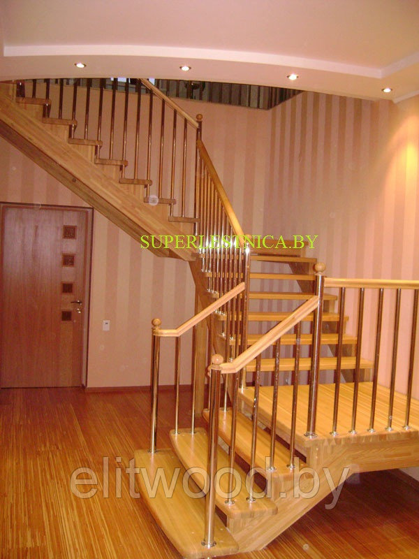 Лестницы для загородного дома из лиственницы №4 - фото 3 - id-p23297905
