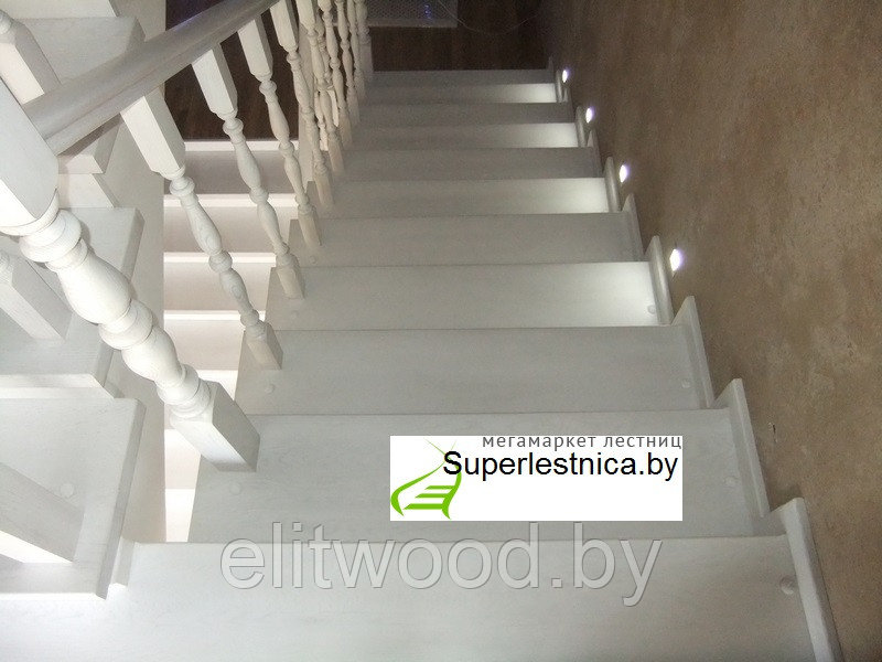 Деревянные лестницы на второй этаж из дуба №3 - фото 1 - id-p23297934
