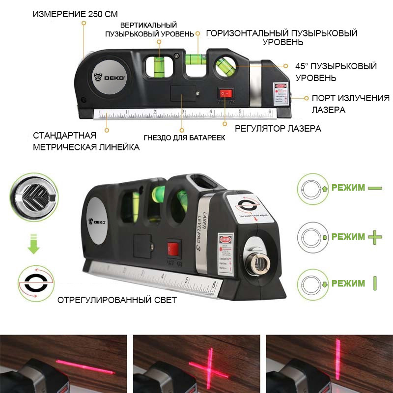 Уровень лазерный DEKO SP001 - фото 2 - id-p186570809