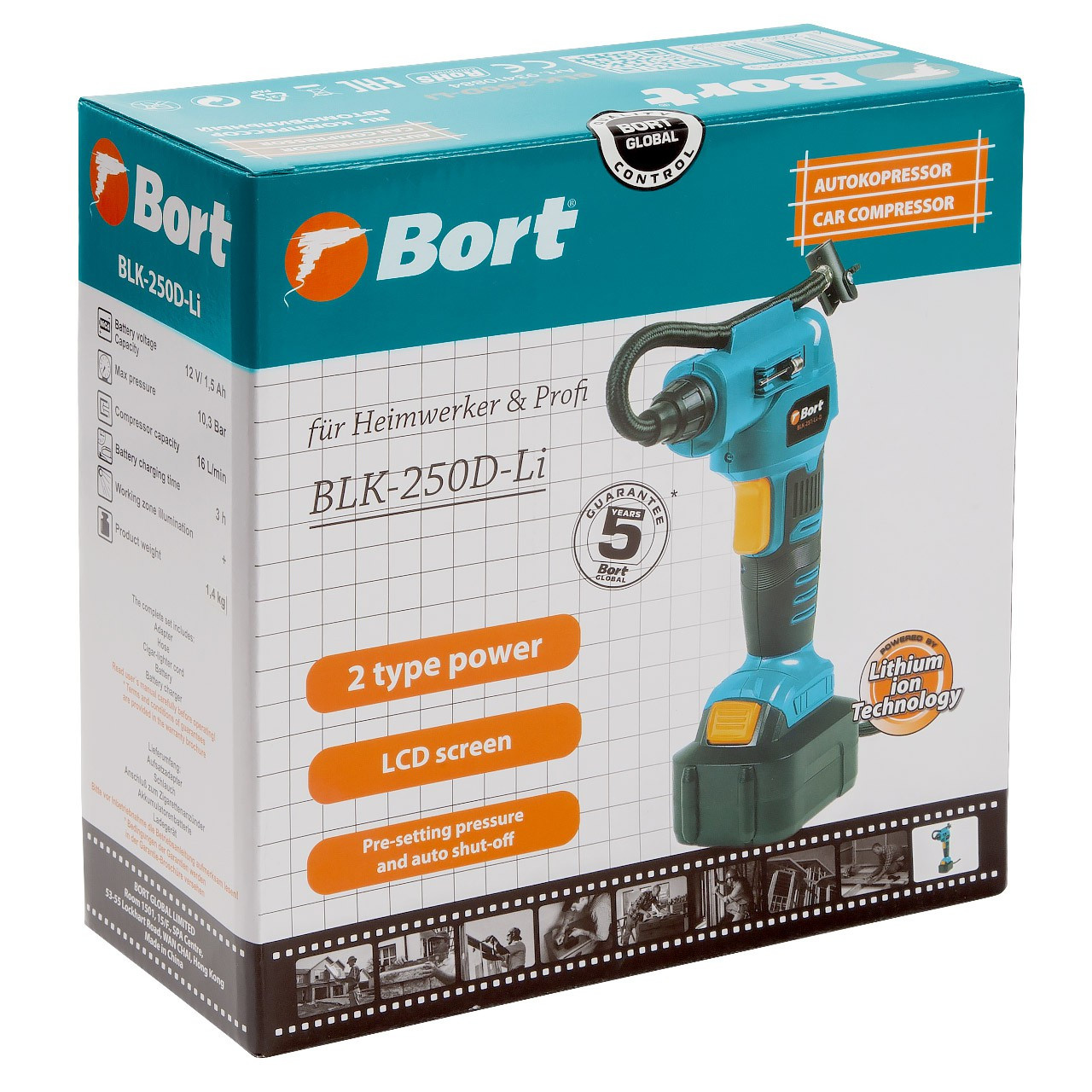 Компрессор аккумуляторный Bort BLK-250D-Li - фото 10 - id-p186571083