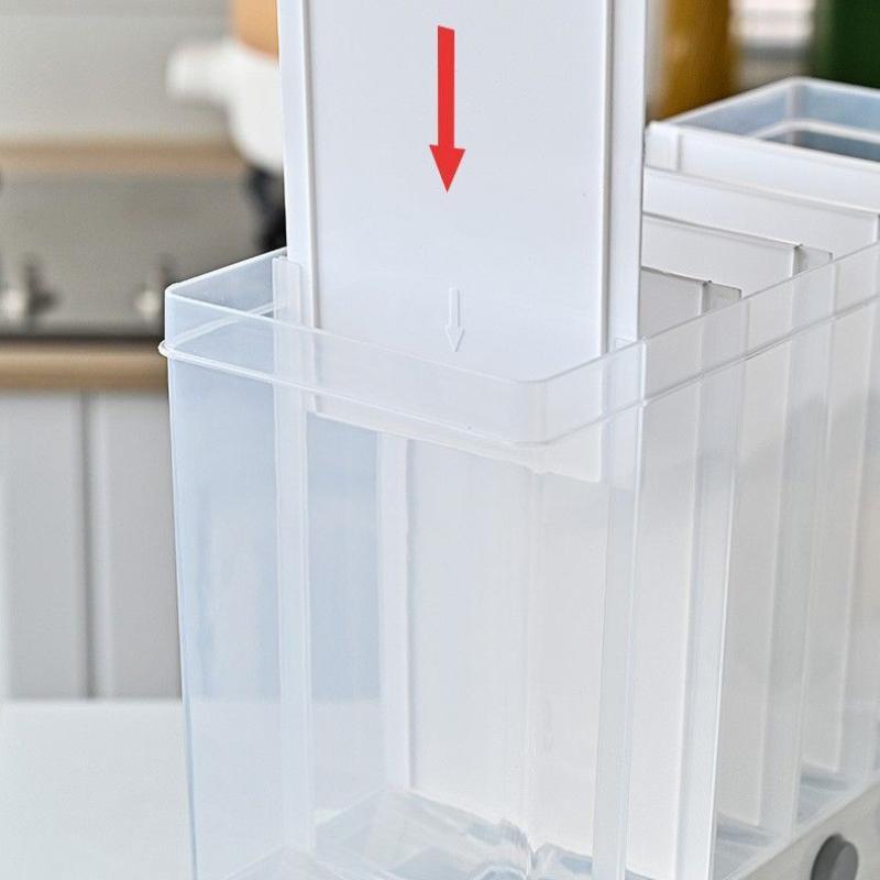 Кухонный органайзер для хранения сыпучих продуктов с шестью секциями Multifunctional household rice bucket - фото 5 - id-p186598732