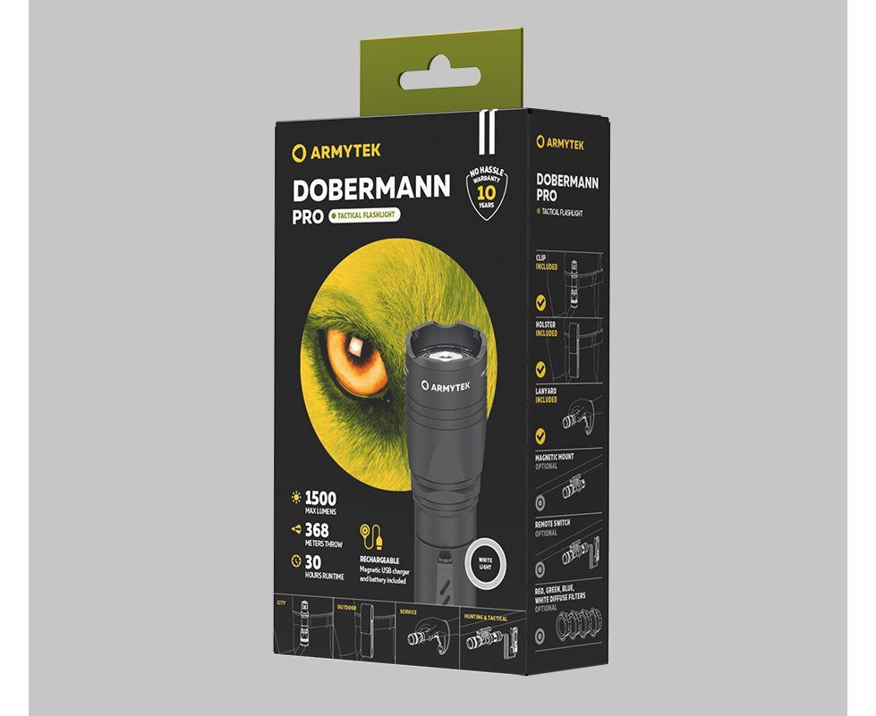 Фонарь Armytek Dobermann Pro Magnet USB Белый - фото 7 - id-p186573038