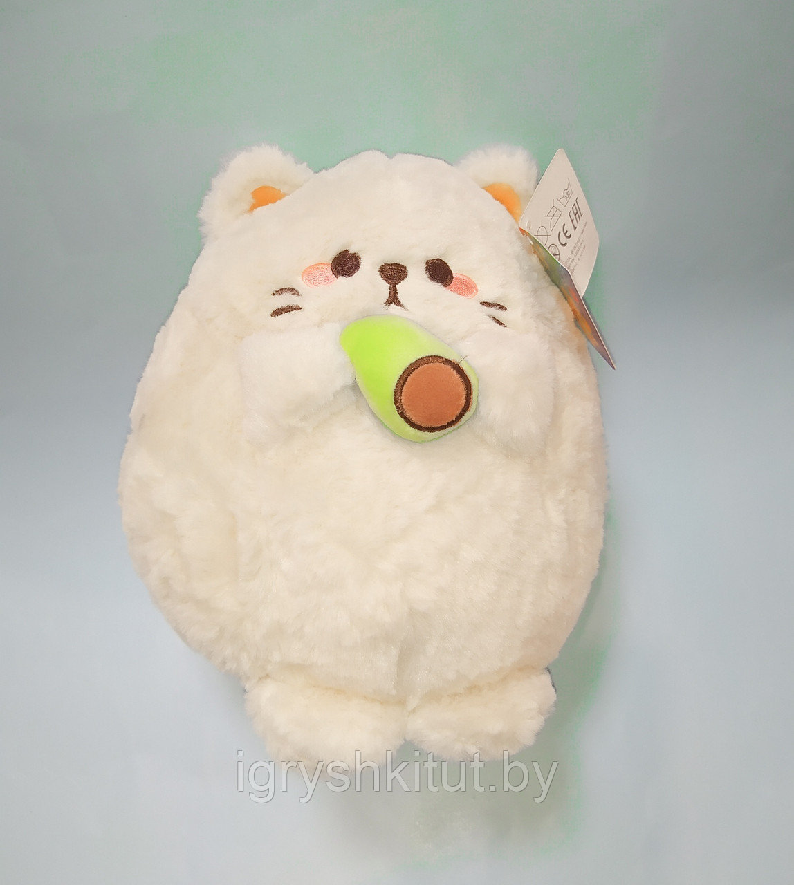 Мягкая игрушка "Плюшевый котик с авокадо", 20 см - фото 3 - id-p186598745