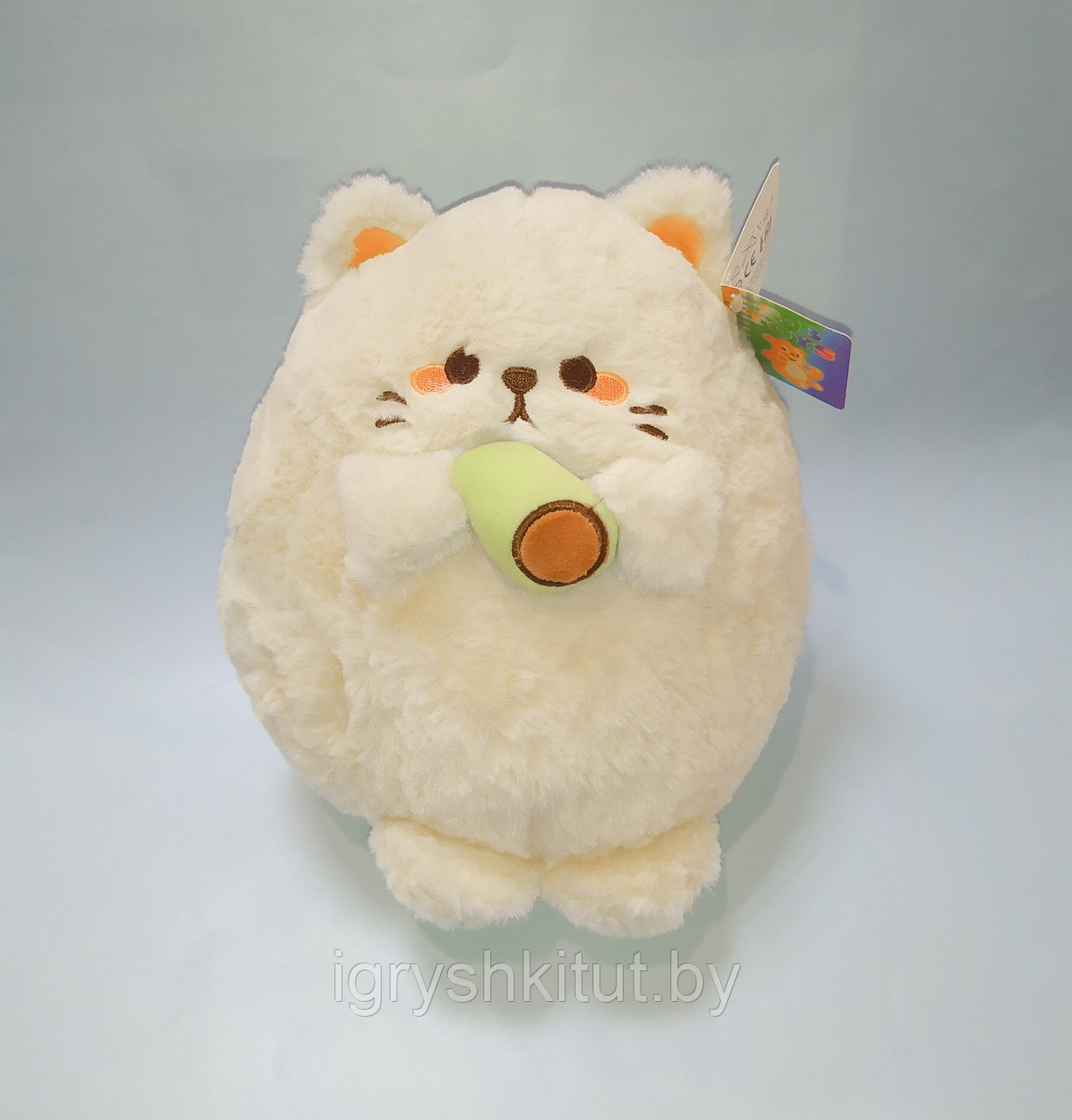 Мягкая игрушка "Плюшевый котик с авокадо", 20 см - фото 2 - id-p186598745