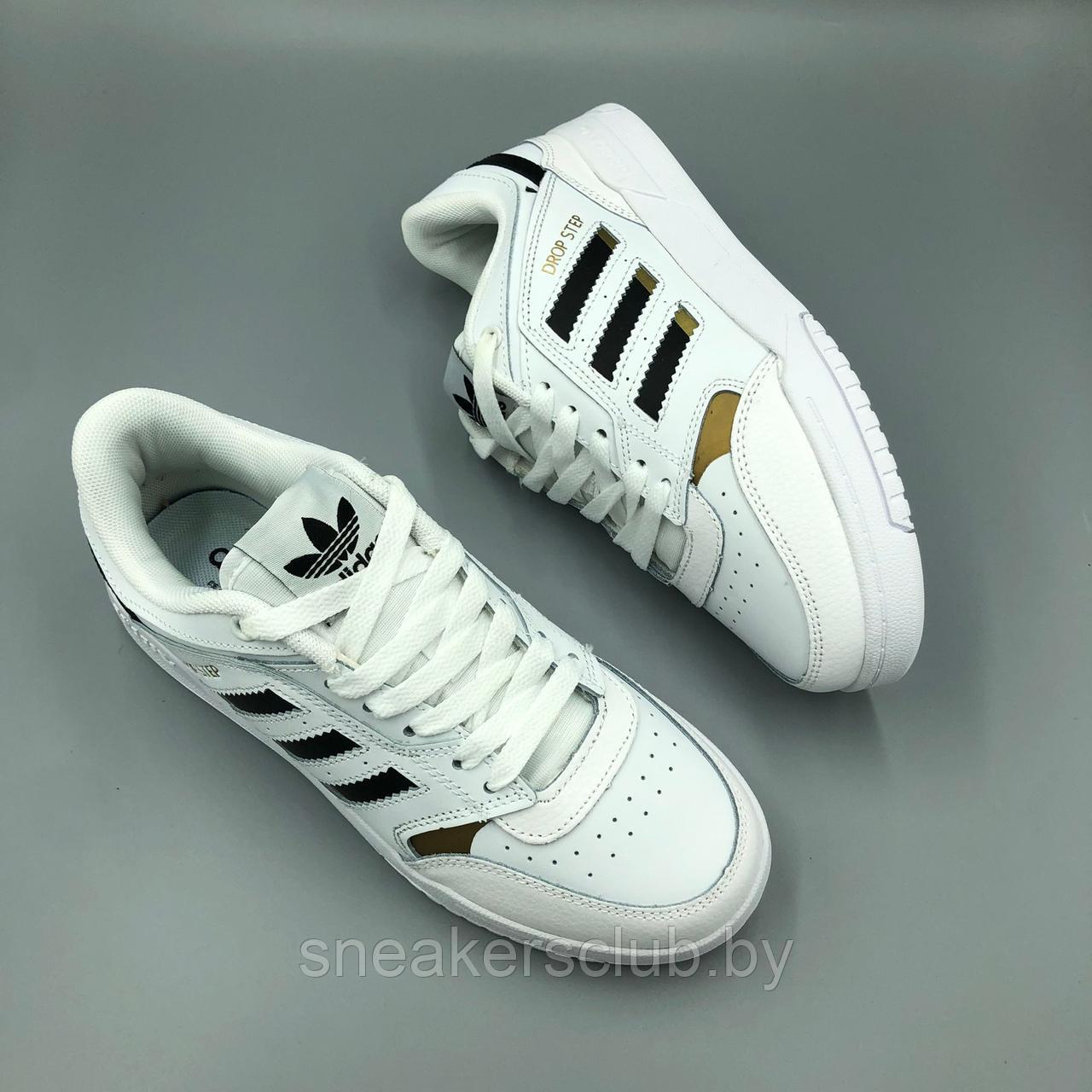 Кроссовки белые Adidas Drop Step мужские / демисезонные / повседневные - фото 6 - id-p186599370