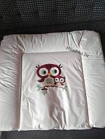 Пеленальный матрас BER BER 80х70см DINO MAT XL 80 Owl/ Совы Бордо, фото 2