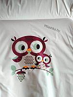 Пеленальный матрас BER BER 80х70см DINO MAT XL 80 Owl/ Совы Бордо, фото 3