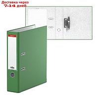 Папка-регистратор А4, 70 мм, "Бизнес", собранный, зелёный, пластиковый карман, металлический кант, картон 2