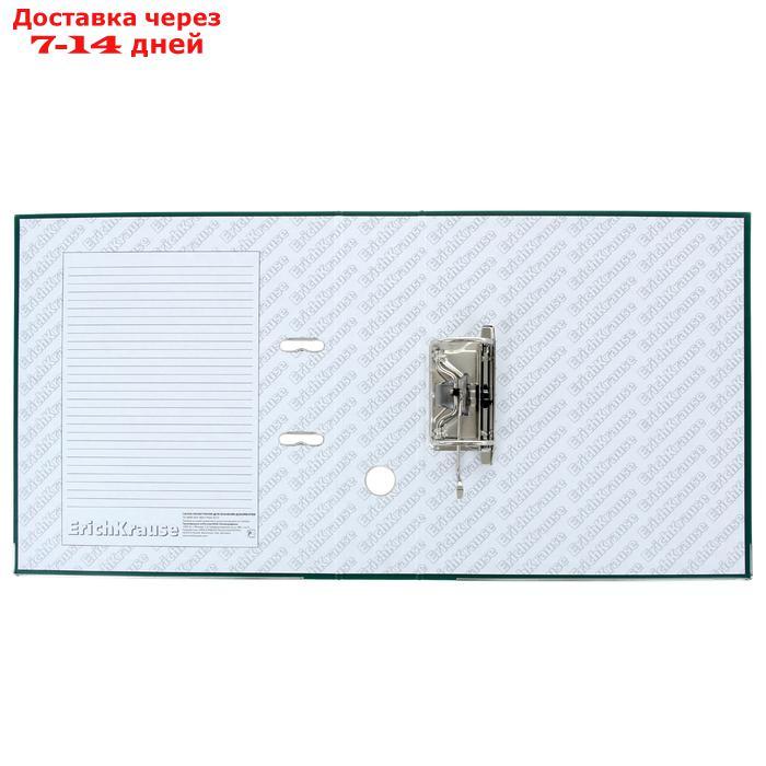 Папка-регистратор А4, 70 мм, "Бизнес", собранный, зелёный, пластиковый карман, металлический кант, картон 2 - фото 3 - id-p175594690