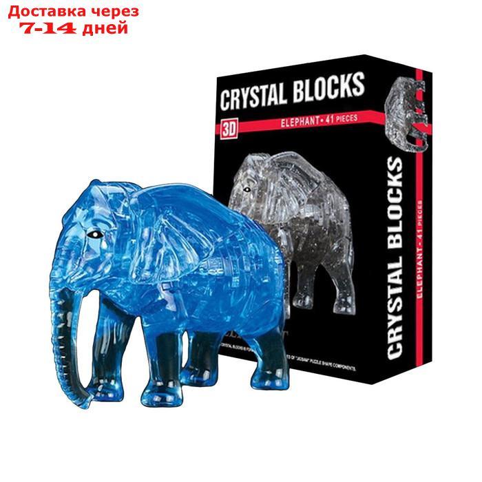 Пазл 3D кристаллический "Слон", 41 деталь, МИКС