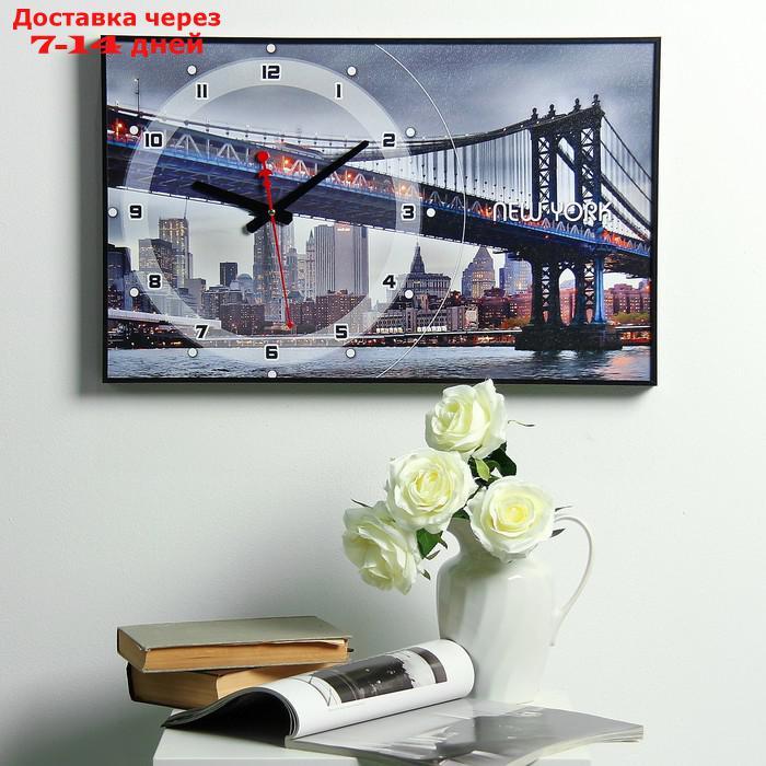 Часы настенные, серия: Город "Бруклинский Мост", 57х35х4 см, микс - фото 2 - id-p162309090