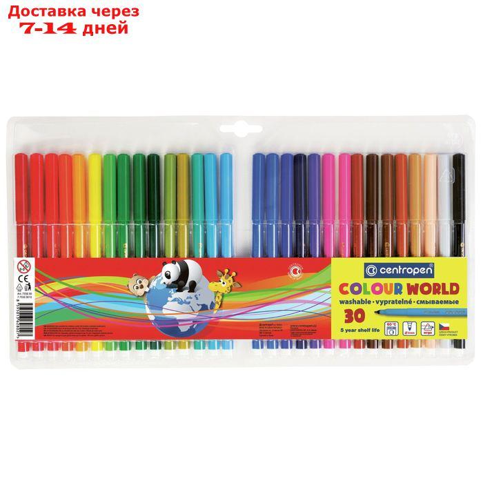 Фломастеры 30 цветов, Centropen Colour World 7550/30 ТП, в блистере, линия 1.0 мм - фото 1 - id-p176444304