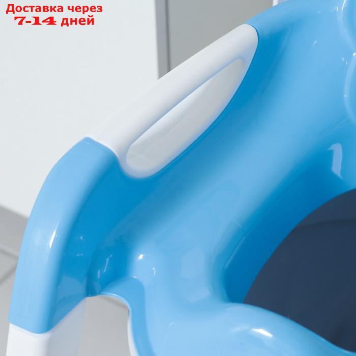Сиденье на унитаз со ступенькой "Панда", с ручками, цвет голубой - фото 4 - id-p147997909