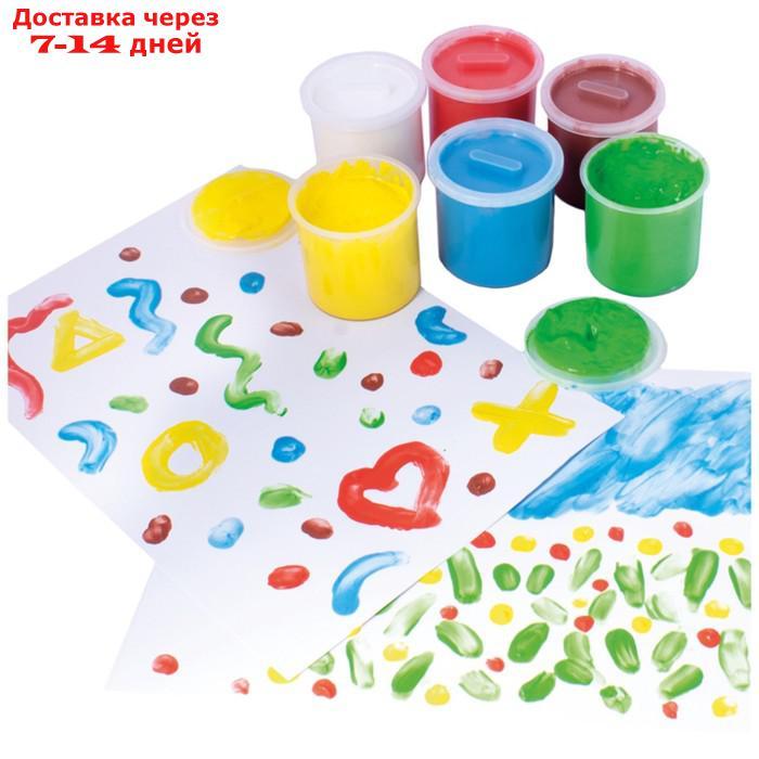 Краски пальчиковые, набор 6 цветов х 125 мл, JOVI, для малышей - фото 7 - id-p178318890