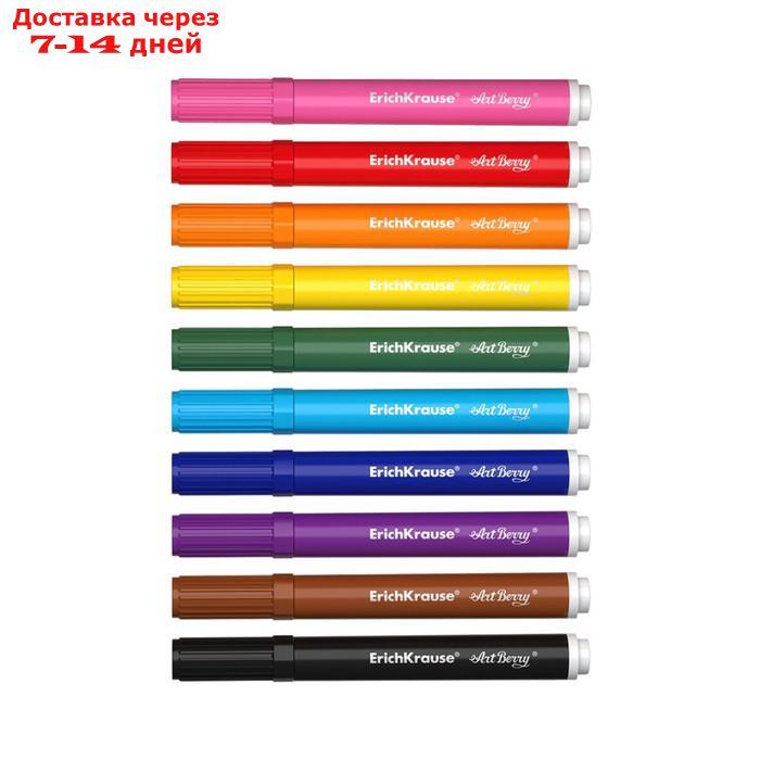 Набор для творчества, фломастеры для ткани 10 цветов + 3 трафарета Artberry, линия 1.0-7.0 мм - фото 2 - id-p170660057