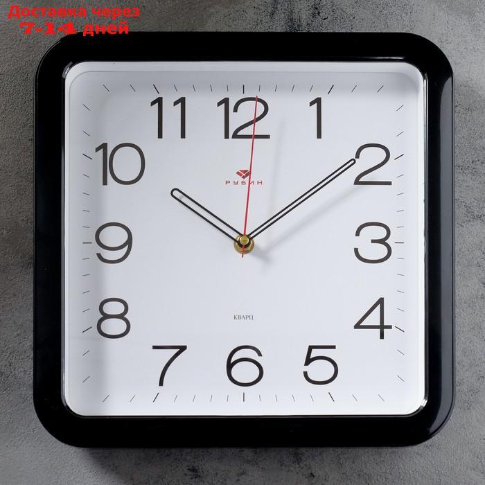 Часы настенные "Классика", квадратные с закруглёнными углами, 30 × 30 см, чёрные - фото 1 - id-p162309180