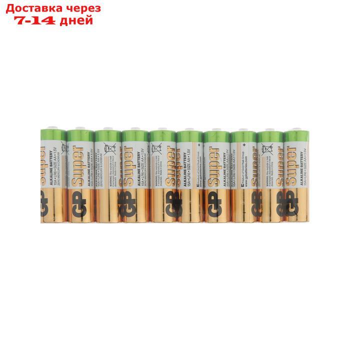 Батарейка алкалиновая GP Super, AA, LR6-10S, 1.5В, спайка, 10 шт. - фото 6 - id-p104945480