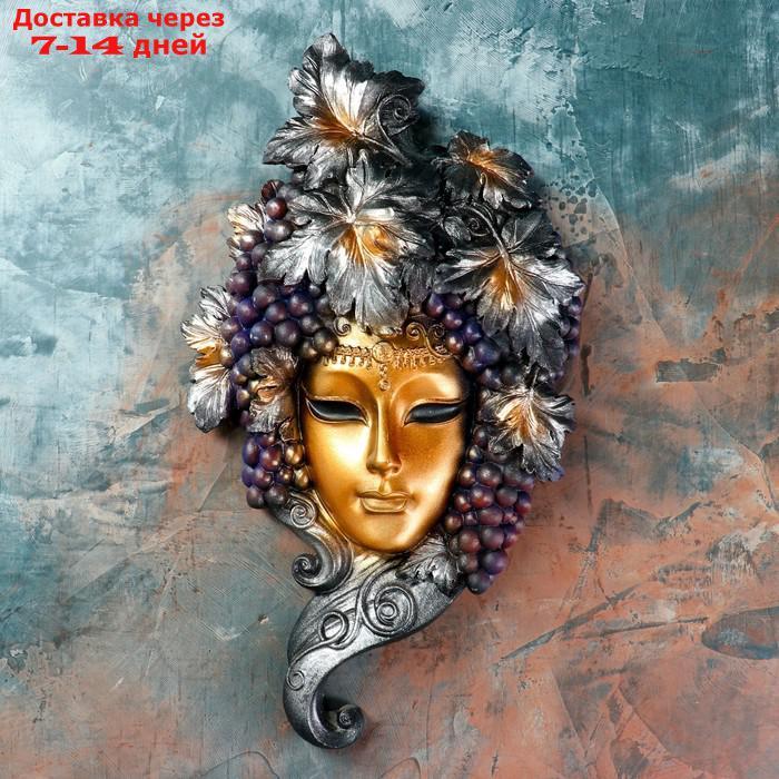 Венецианская маска "Виноград" золото 30см - фото 5 - id-p184829340