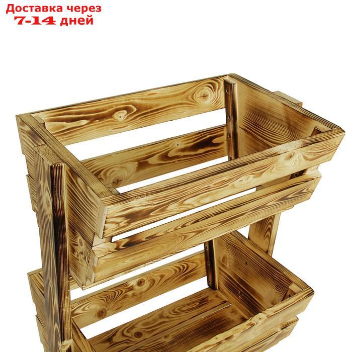 Этажерка деревянная, 54×50×100см, обожжённый - фото 2 - id-p185681521