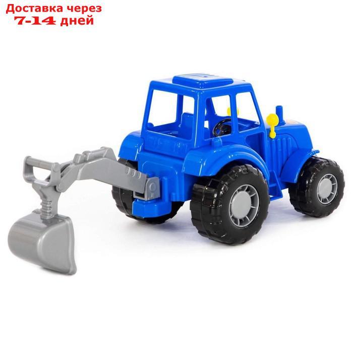 Трактор с лопатой, цвет синий (в сеточке) - фото 4 - id-p156272300