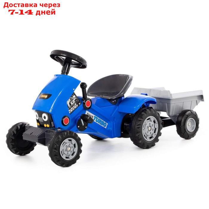 Педальная машина для детей Turbo-2, с полуприцепом, цвет синий - фото 1 - id-p156272024