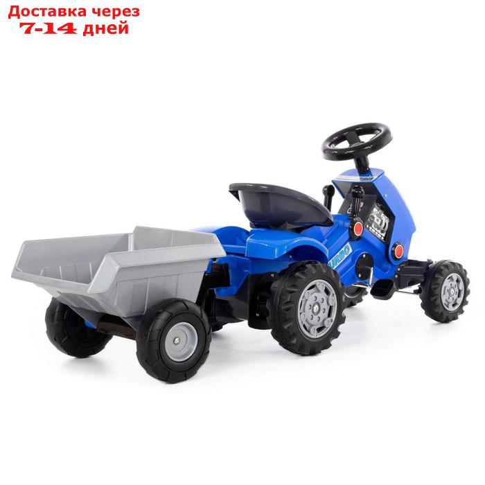 Педальная машина для детей Turbo-2, с полуприцепом, цвет синий - фото 4 - id-p156272024
