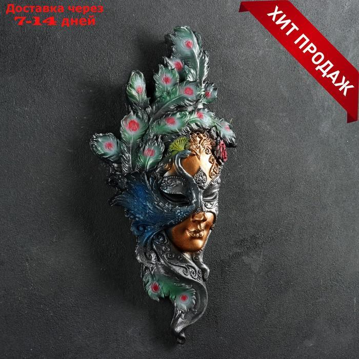 Венецианская маска "Павлин" цветной 35см - фото 1 - id-p163557001