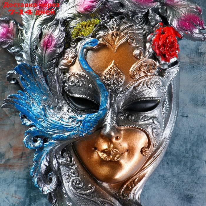 Венецианская маска "Павлин" цветной 35см - фото 7 - id-p163557001