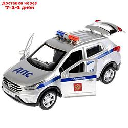 Машина металлическая Hyundai Creta "Полиция", 12 см, световые и звуковые эффекты, открываются двери