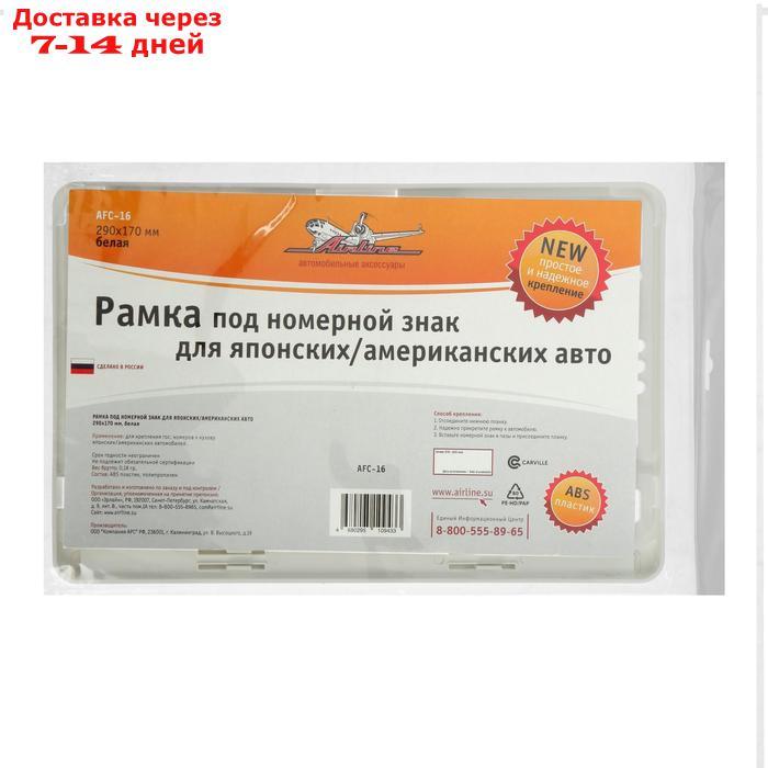 Рамка под номерной знак для японских и американских автомобилей, 290х170 мм, белая, AFC-16, ГОСТ Р 50577-2018 - фото 3 - id-p156238141