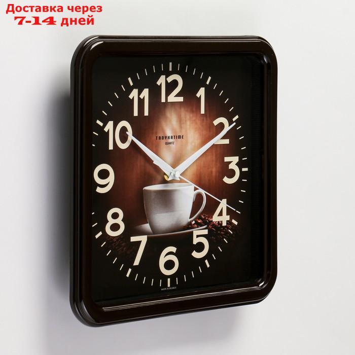 Часы настенные "Чашка кофе" плавный ход, коричневые 26х26 cм - фото 2 - id-p167945782