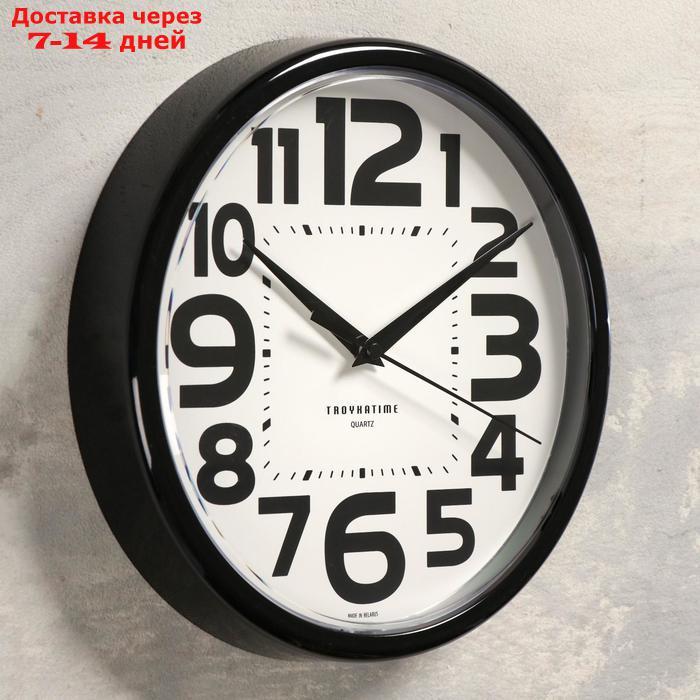 Часы настенные "Классика" плавный ход, d=23 cм, чёрные - фото 2 - id-p165680315