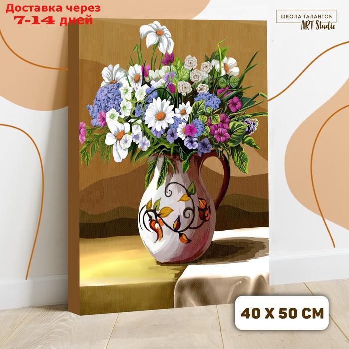 Картина по номерам на холсте с подрамником "Полевые цветы" 40х50 см