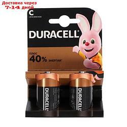 Батарейка алкалиновая Duracell Basic, C, LR14-2BL, 1.5В, блистер, 2 шт.