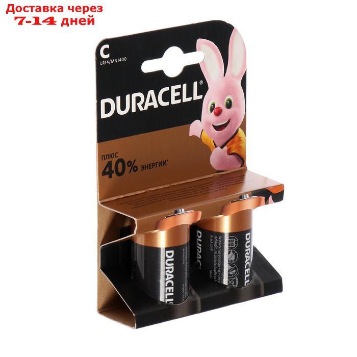 Батарейка алкалиновая Duracell Basic, C, LR14-2BL, 1.5В, блистер, 2 шт. - фото 2 - id-p132672927